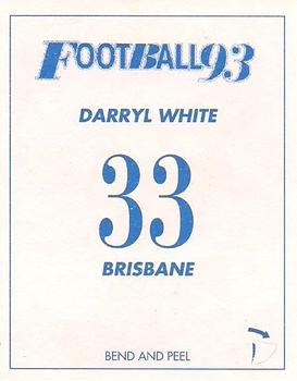 1993 Select AFL Stickers #33 Darryl White Back